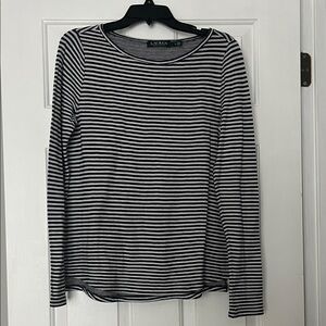 Lauren Ralph Lauren Nautical Striped Black and White Top